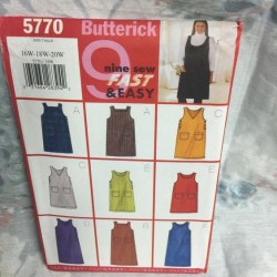 5770 BUTTERICK 9 EZ A-LINE JUMPERS LENGTHS PATTERN 16W-20W,28-32W